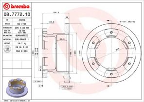 Brembo 08.7772.10 - Brzdový kotúč -
