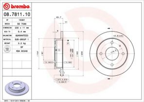 Brembo 08.7811.10 - Brzdový kotúč -