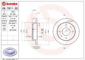 Brembo 08.7811.20 - Brzdový kotúč -