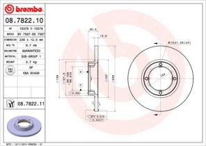 Brembo 08.7822.10 - Brzdový kotúč -
