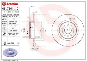 Brembo 08.7861.10 - Brzdový kotúč -
