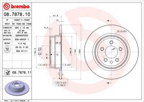 Brembo 08.7878.10 - Brzdový kotúč -
