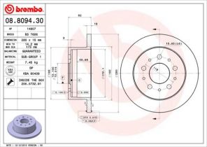 Brembo 08.8094.30 - Brzdový kotúč -