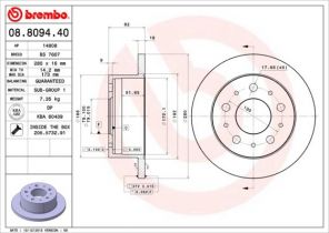 Brembo 08.8094.40 - Brzdový kotúč -