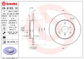 Brembo 08.8163.10 - Brzdový kotúč -