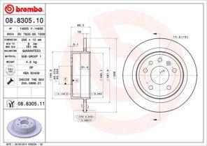 Brembo 08.8305.11 - Brzdový kotúč -