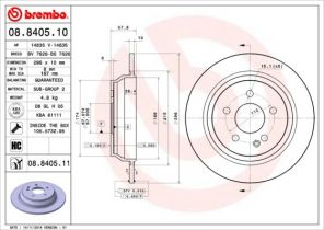 Brembo 08.8405.10 - Brzdový kotúč -