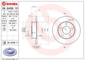 Brembo 08.8408.11 - Brzdový kotúč -
