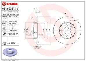 Brembo 08.8638.10 - Brzdový kotúč -