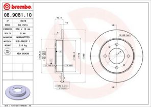 Brembo 08.9081.10 - Brzdový kotúč -