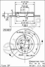 Brembo 08.9082.10 - Brzdový kotúč -