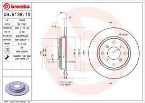 Brembo 08.9139.10 - Brzdový kotúč -