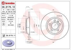 Brembo 08.9176.10 - Brzdový kotúč -