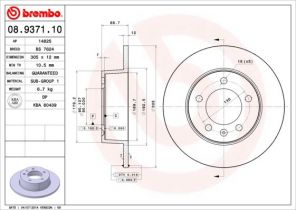 Brembo 08.9371.10 - Brzdový kotúč -