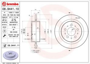 Brembo 08.9441.10 - Brzdový kotúč -