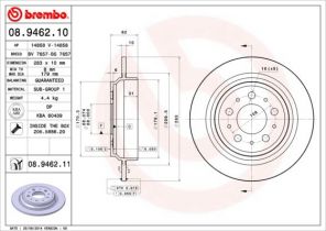 Brembo 08.9462.10 - Brzdový kotúč -