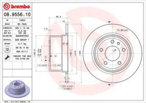 Brembo 08.9556.10 - Brzdový kotúč -