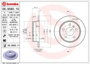 Brembo 08.9580.10 - Brzdový kotúč -