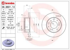 Brembo 08.9601.14 - Brzdový kotúč -