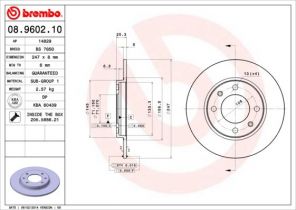 Brembo 08.9602.10 - Brzdový kotúč -