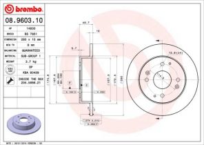Brembo 08.9603.10 - Brzdový kotúč -