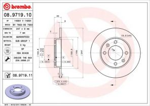 Brembo 08.9719.10 - Brzdový kotúč -