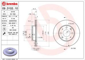 Brembo 09.3102.10 - Brzdový kotúč -