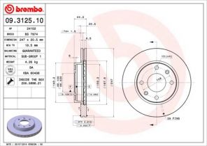 Brembo 09.3125.10 - Brzdový kotúč -