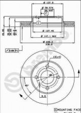 Brembo 09.3140.10 - Brzdový kotúč -