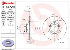 Brembo 09.3357.10 - Brzdový kotúč -