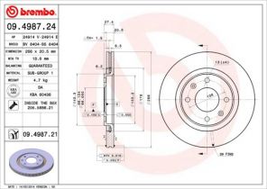 Brembo 09.4987.24 - Brzdový kotúč -