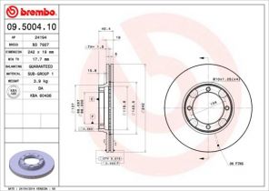 Brembo 09.5004.10 - Brzdový kotúč -