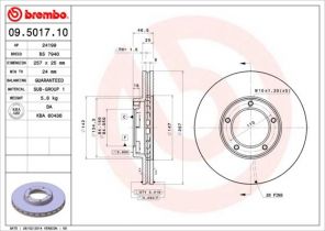 Brembo 09.5017.10 - Brzdový kotúč -