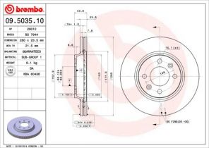 Brembo 09.5035.10 - Brzdový kotúč -
