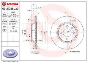 Brembo 09.5035.30 - Brzdový kotúč -