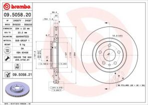 Brembo 09.5058.20 - Brzdový kotúč -