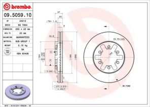 Brembo 09.5059.10 - Brzdový kotúč -