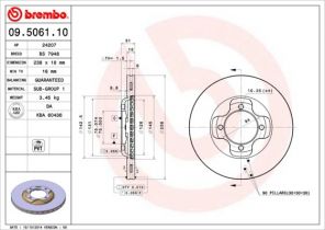Brembo 09.5061.10 - Brzdový kotúč -