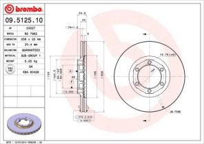 Brembo 09.5125.10 - Brzdový kotúč -