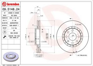 Brembo 09.5148.24 - Brzdový kotúč -