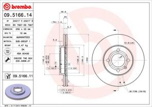 Brembo 09.5166.14 - Brzdový kotúč -