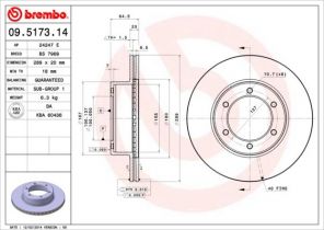 Brembo 09.5173.14 - Brzdový kotúč -