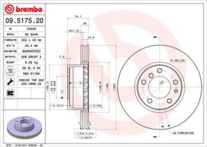 Brembo 09.5175.20 - Brzdový kotúč -