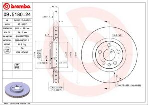 Brembo 09.5180.24 - Brzdový kotúč -