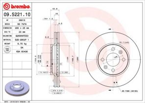 Brembo 09.5221.10 - Brzdový kotúč -