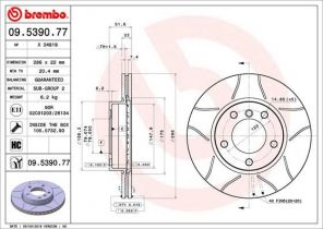 Brembo 09.5390.77 - Brzdový kotúč -