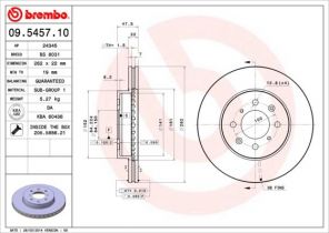 Brembo 09.5457.10 - Brzdový kotúč -
