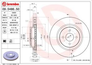 Brembo 09.5486.50 - Brzdový kotúč -