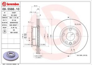 Brembo 09.5566.10 - Brzdový kotúč -