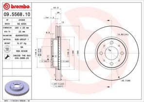 Brembo 09.5568.10 - Brzdový kotúč -